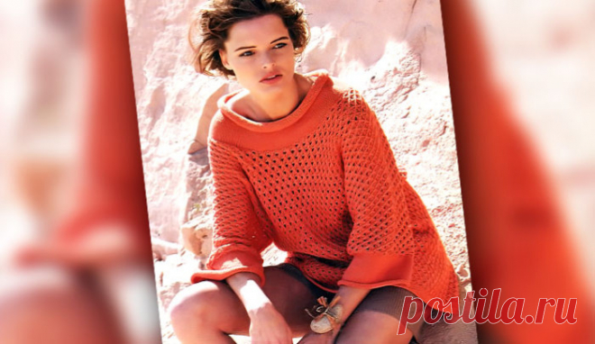 Пуловер c воротником «рулик» | Loveknitting.ru