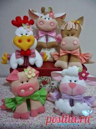 Животные из фетра. Выкройки