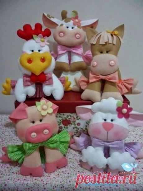 Животные из фетра. Выкройки