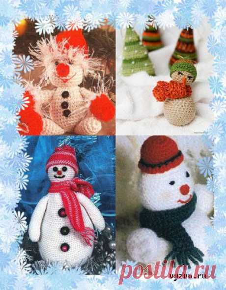 Вязаные снеговики крючком (подборка) » Вязун.ру - вязаный мир своими руками! Вяжем одежду и игрушки крючком и спицами!