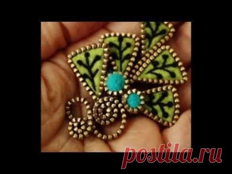 Поделки из войлока и молний. Оригинальные броши.
