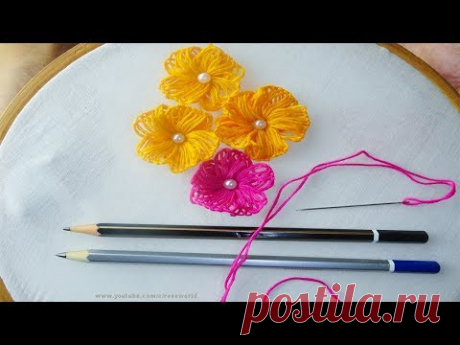 (93) Hand Embroidery amazing Tricks #9| Sewing Hack with Wood Pencil|super easy embroidery trick - YouTube