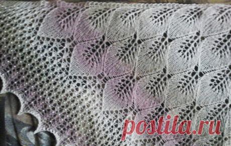 .Шаль "Замерзшие листья". Часть №1.