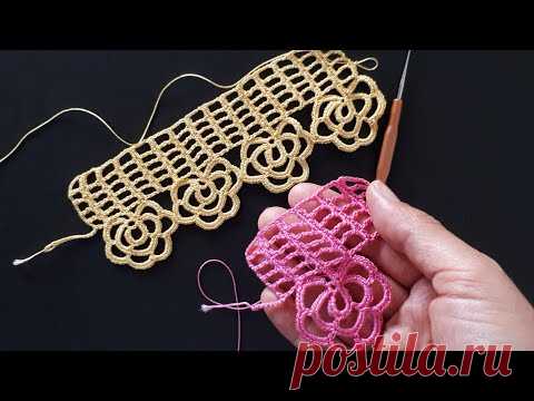 GÜLLÜ HAVLU KENARI /KENAR DANTELİ /ROSE