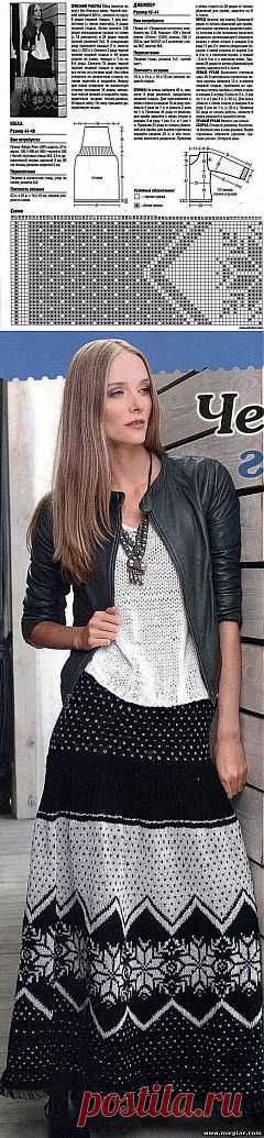 Жаккардовый узор на юбке | Схемы вязания
