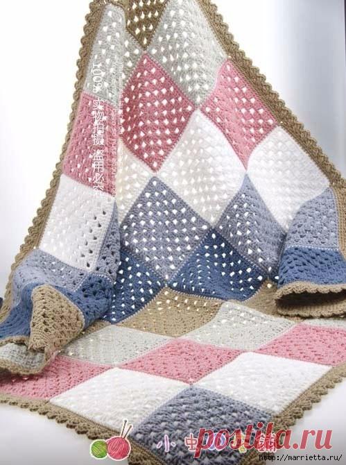 Красивый плед из простого 