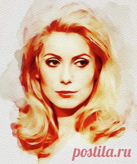 Catharine Denueve, Vintage Movie Star by Esoterica Art Agency Catharine Denueve, Vintage Movie Star Painting by Esoterica Art Agency