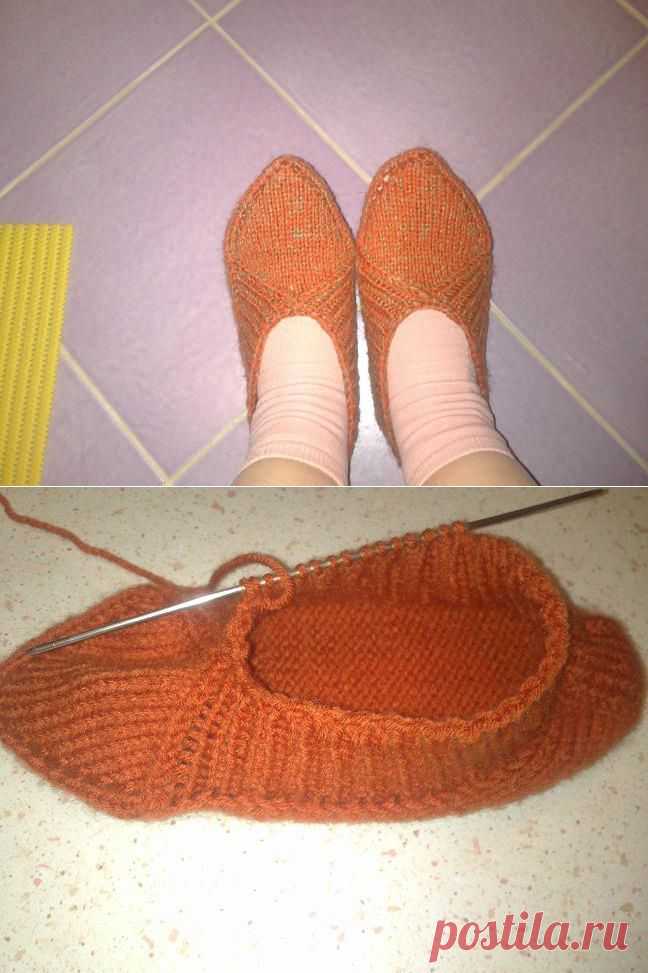 МК по вязанию тапочек.