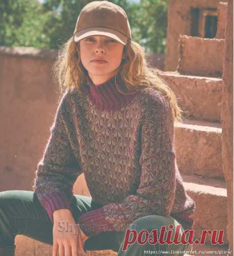 Жаккардовый пуловер геометрическим узором