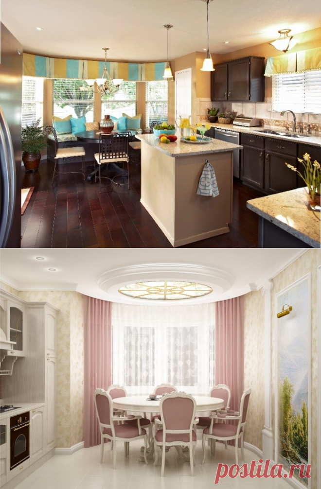 Кухня с эркером: организация эркерного пространства кухни