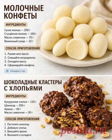 Молочные конфеты. Шоколадные кластеры с хлопьями