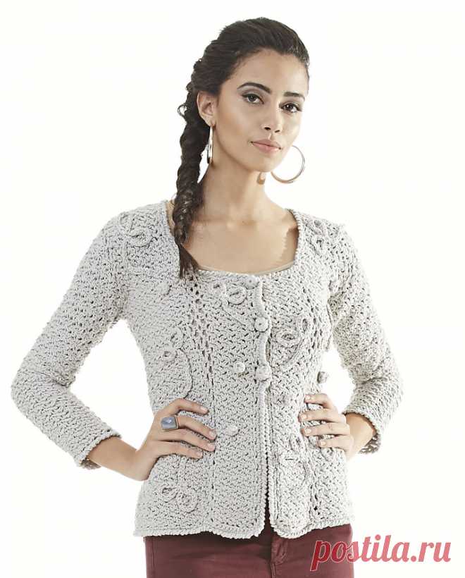 Оригинальный жакет с интересным узором. Крючком. Схемы узоров. / knittingideas.ru