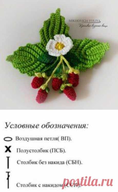 ягодные украшения крючком