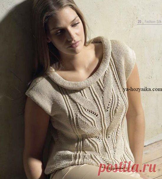 Безрукавка спицами с широким воротником схема. Безрукавка спицами с красивым узором Безрукавка спицами с оригинальным воротником схема. Безрукавка спицами с красивым цветочным узором