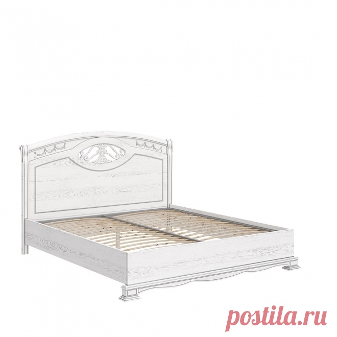 Белая кровать 180х200 см. с твердым изголовьем (массив+ МДФ) купить по цене 79 800 руб. в Москве — интернет-магазин Chudo-magazin.ru