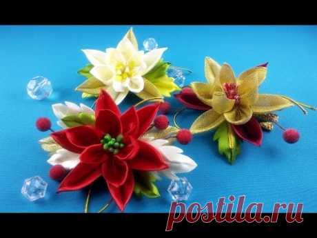 Easy Christmas hairpin/Pelo clips fasil de Navidad/Рождественские заколки: очень легко.МК