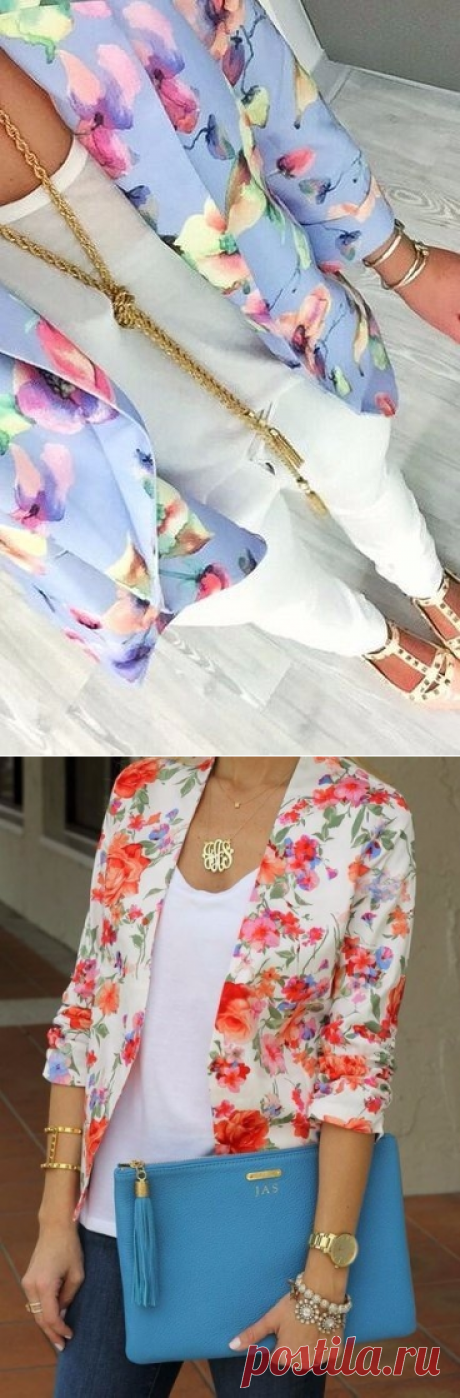 Весенние образы с пиджаками - цветочный принт.