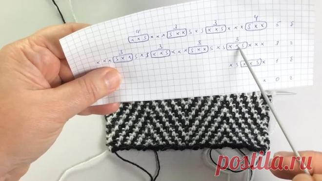 Узор для кардигана в стиле Шанель - Мозаичная техника - Вязание спицами из японского журнала