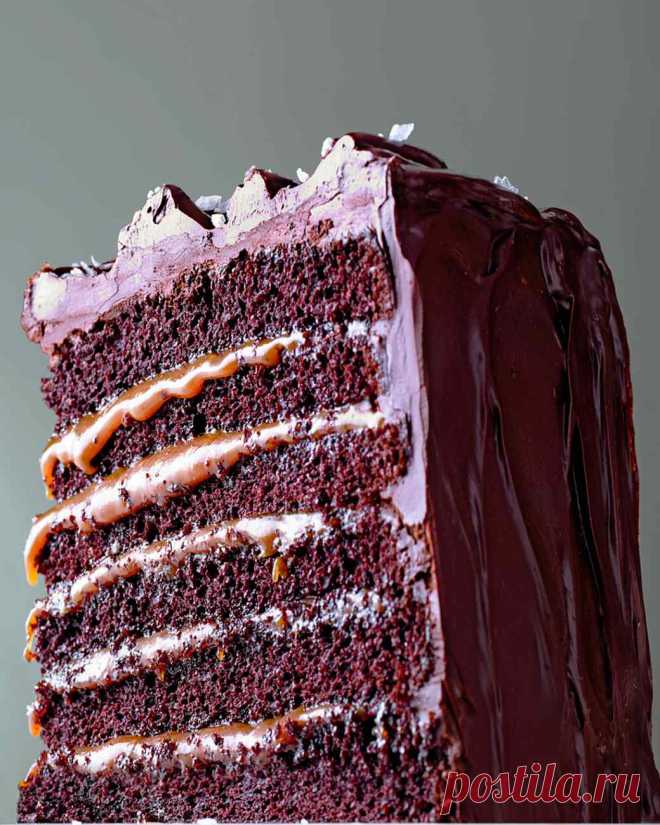 Salted-Caramel Six-Layer Chocolate Cake Recipe | Martha Stewart