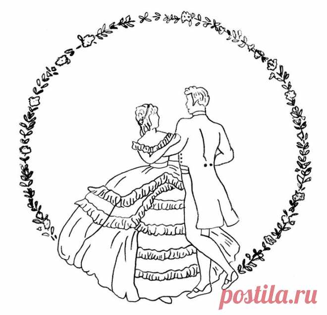 Старинные шаблоны для вышивки Леди 2