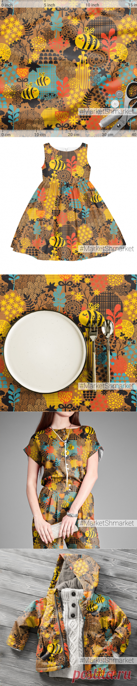 Ткань Жаркий летний день - закажи на #MarketShmarket.com любая ткань с любым принтом