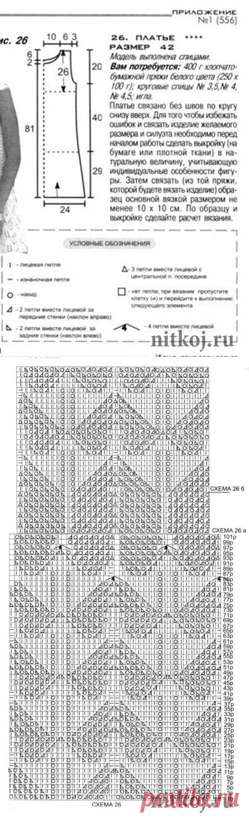 Ажурное платье спицами » Ниткой - вязаные вещи для вашего дома, вязание крючком, вязание спицами, схемы вязания