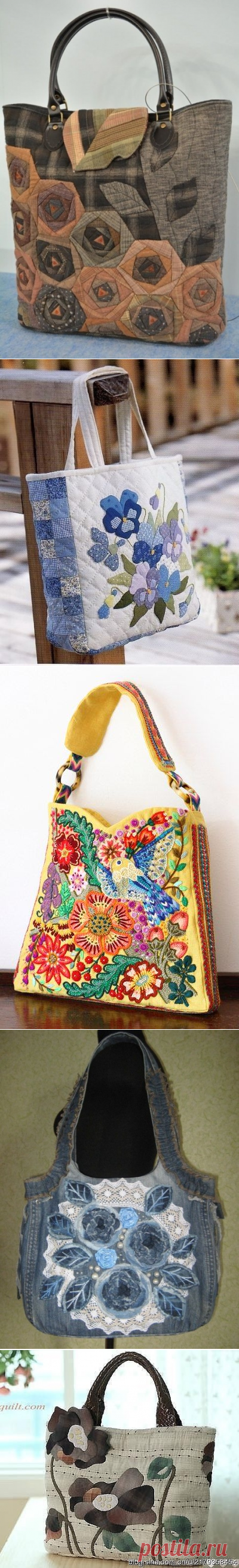 Красивые сумки сделанные своими руками в технике лоскутное шитье.