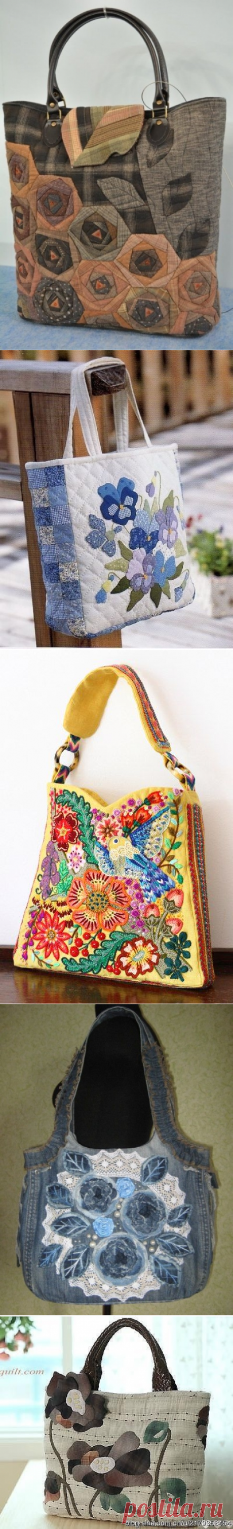 Красивые сумки сделанные своими руками в технике лоскутное шитье.