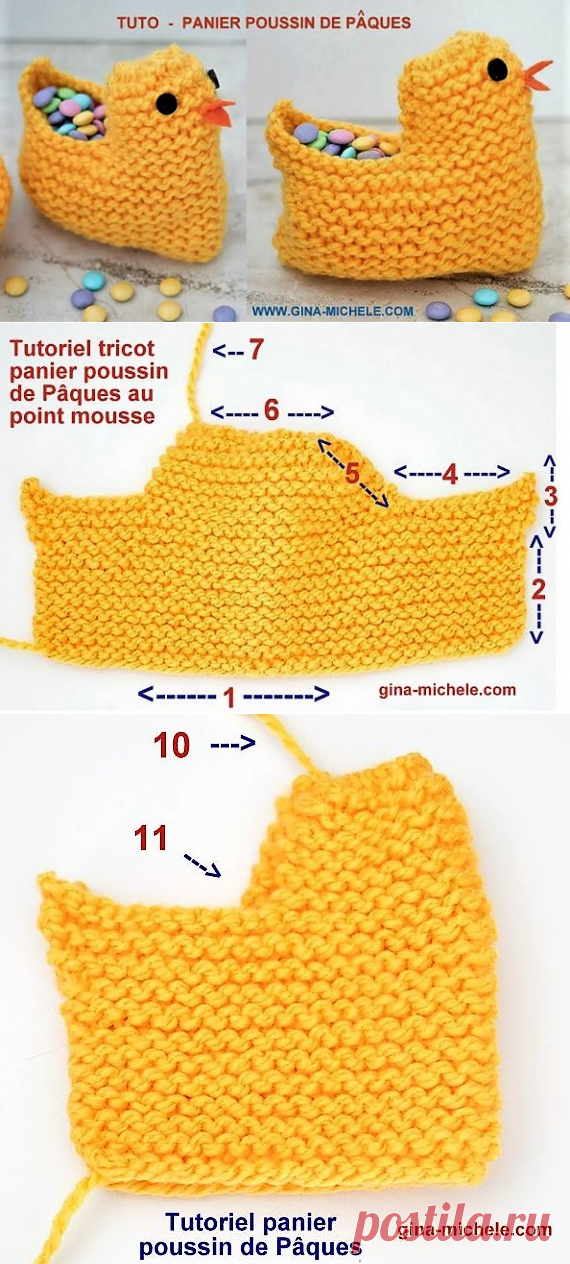 TUTO corbeille poussin de Pâques au tricot