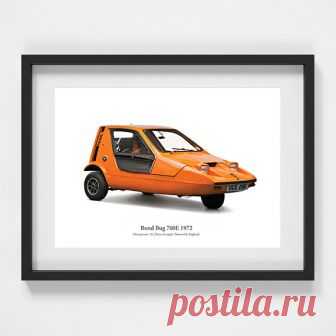 Bond Bug 700E 1972 – Retro Car Print for Boys – Kids Room Decor – Teeny cars | Decor for kids