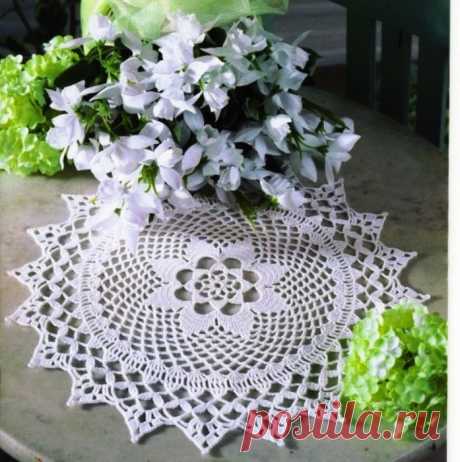 Круглая салфетка крючком. Схема. / knittingideas.ru