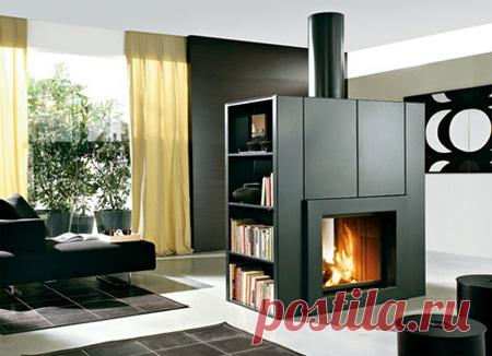 Необычные современные камины .