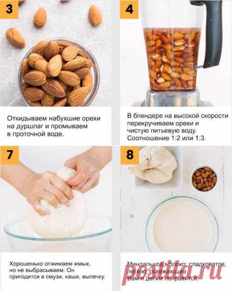 Миндальное Молоко — лучшая замена коровьему из растительных рецептов. Достоверный состав в цифрах, польза и вред. Легкое приготовление пошагово!