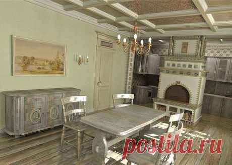 Русская печь в интерьере современного загородного дома / русская печь / 7dach.ru