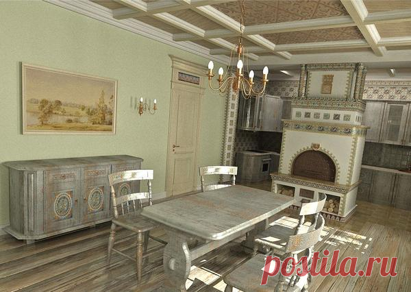 Русская печь в интерьере современного загородного дома / русская печь / 7dach.ru