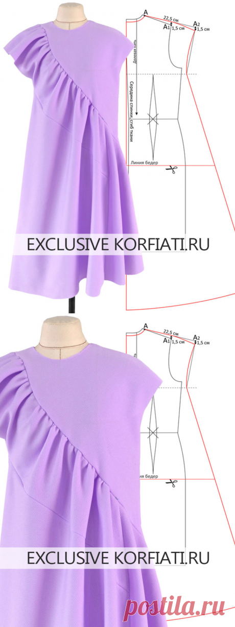 Выкройка платья-балахон от Анастасии Корфиати
