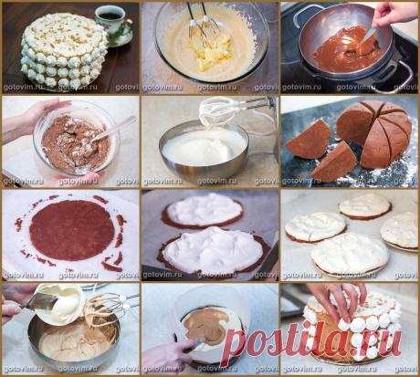 Шоколадный торт с безе и соленым арахисом