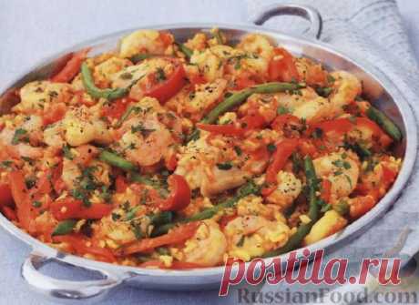 Рецепт: Паэлья с курицей и креветками на RussianFood.com