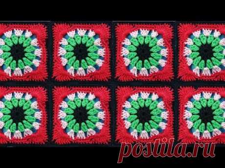 ВЕСЕЛЫЙ КВАДРАТ   квадратный мотив крючком Crochet square motif