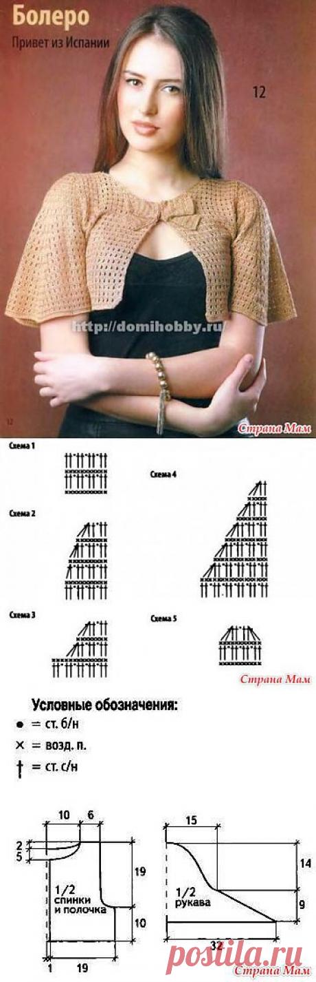 Болеро с рукавами &quot;крылышками&quot;: Дневник группы &quot;Все в ажуре... (вязание крючком)&quot; - Страна Мам