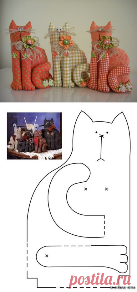 >Кошечки-коты из лоскутов