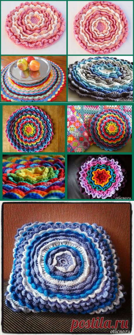 Коврик крючком в виде цветка - Nebka.Ru