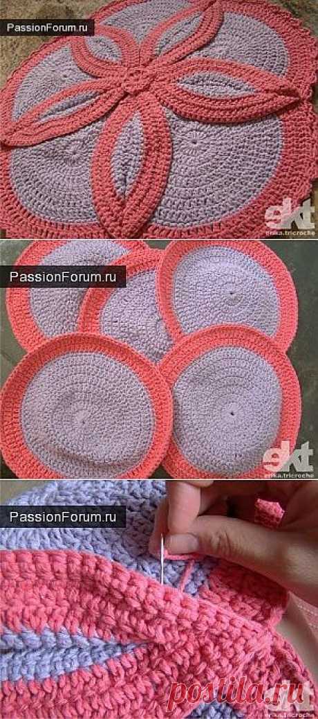 КОВРИК-ЦВЕТОК / Вязаные крючком аксессуары / PassionForum - мастер-классы по рукоделию