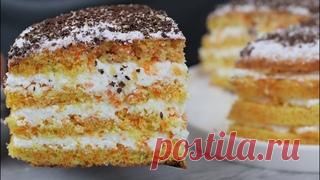 Нежный морковный торт с творожным кремом. Яркий осенний тортик Вот и наступила осень, летние рецепты сменяются осенними. Именно в эту пору самое то приготовить яркий морковный тортик с творожным кремом. Собираем урожай морковки и готовим легкий и вкусный десерт к чаю. Морковный торт с творожным кремом: Морковный бисквит: Мука - 160 г Сахар - 130 г Яйцо - 3 шт..