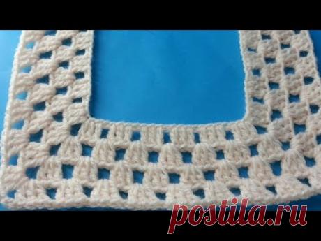 كروشيه الصدر المربع بغرزة الجرانى