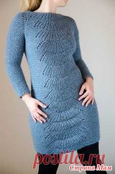 Пуловер и платье с узором "павлиний хвост" - Вязание - Страна Мам
