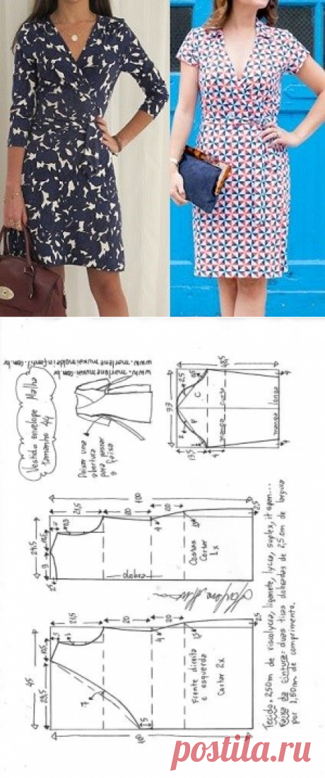 Vestido envelope para malha | DIY - molde, corte e costura - Marlene Mukai