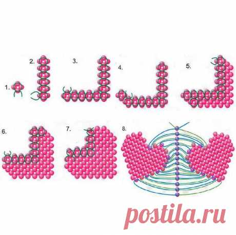 Схемы плетения объемных сердец - Сердце из бисера своими руками в мастер-классах