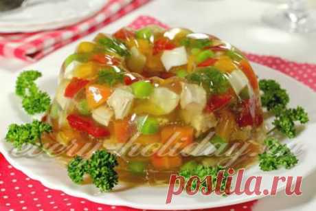 Заливное из курицы, пошаговый рецепт с