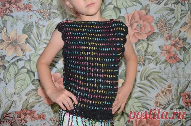 Детский топ крючком с бахромой | Рукоделие и дети — ДЕТВОРЯНДИЯ | Яндекс Дзен